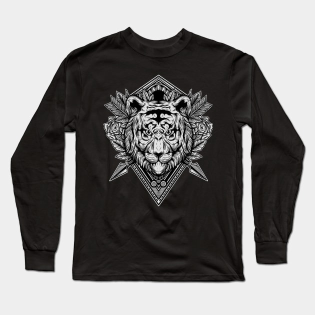 Tiger Long Sleeve T-Shirt by Arjanaproject